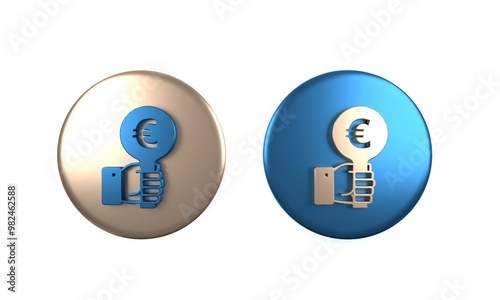 Colorful Hand holding auction paddle icon isolated on white background. Bidding concept. Auction competition. Hands rising signs with BID inscriptions. Circle button. 3D render illustration