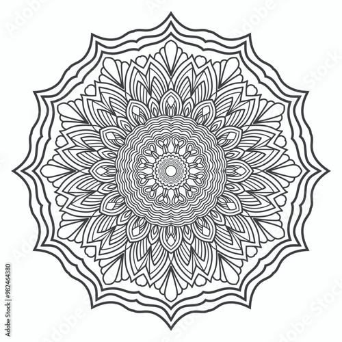 Mandala lace round ornamental floral pattern design vector illustration