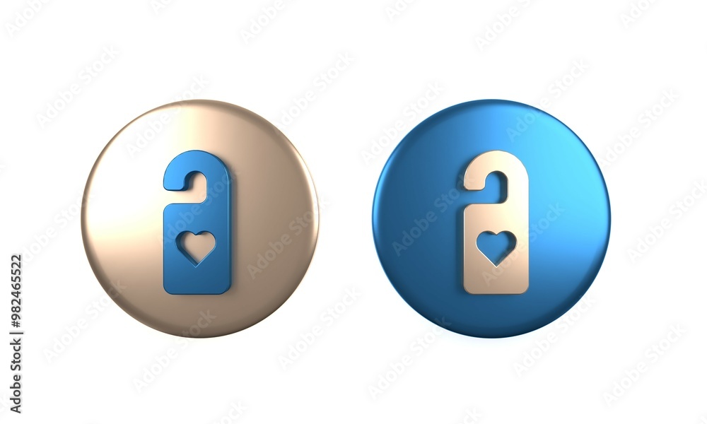 Colorful Please do not disturb with heart icon isolated on white background. Hotel Door Hanger Tags. Circle button. 3D render illustration Colorful Please do not disturb with heart icon isolated on white background. Hotel Door Hanger Tags. Circle button. 3D render illustration
