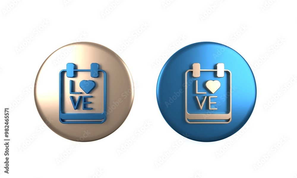 Colorful Calendar with February 14 icon isolated on white background. Valentines day. Love symbol. Circle button. 3D render illustration Colorful Calendar with February 14 icon isolated on white background. Valentines day. Love symbol. Circle button. 3D render illustration