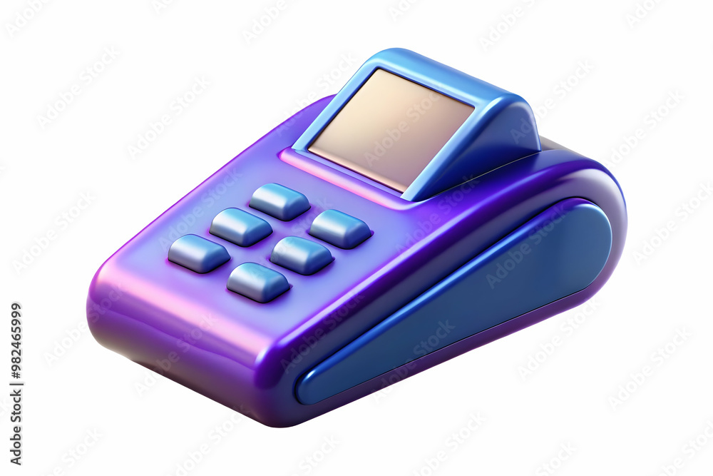 3D Glossy Payment Terminal Icon on White Background with Soft Reflections - Modern Fintech and E-commerce Concept Highlighting Secure Digital Payments 3D Glossy Payment Terminal Icon on White Background with Soft Reflections - Modern Fintech and E-commerce Concept Highlighting Secure Digital Payments