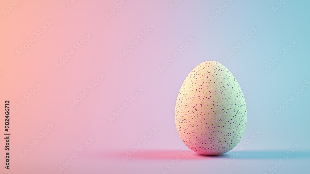 Speckled Easter Egg on Gradient Background. Speckled Easter Egg on Gradient Background.