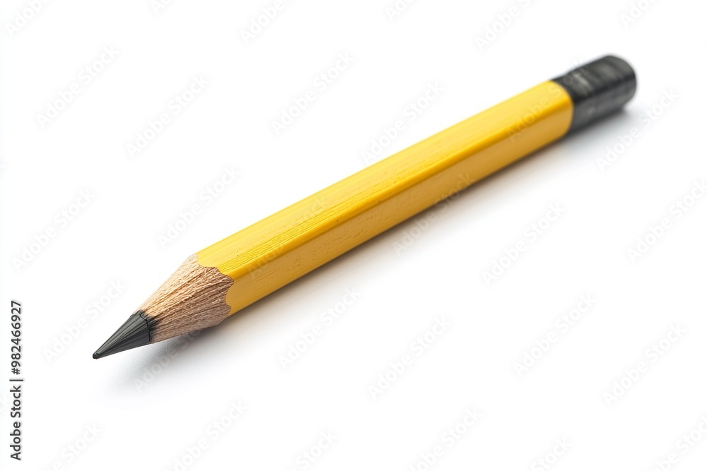 yellow colored pencil isolated on white background. yellow colored pencil isolated on white background.