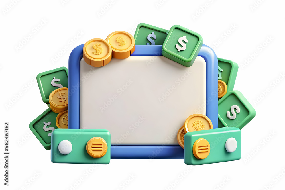 Sleek Flat Border Frame Design with Dollar Bills and Credit Cards, Ideal for Financial Transactions and E-Commerce Content - Simple Vector Illustration Sleek Flat Border Frame Design with Dollar Bills and Credit Cards, Ideal for Financial Transactions and E-Commerce Content - Simple Vector Illustration