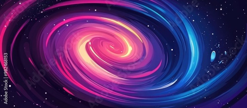 Swirling Energy In Outer Space Against Dark Background