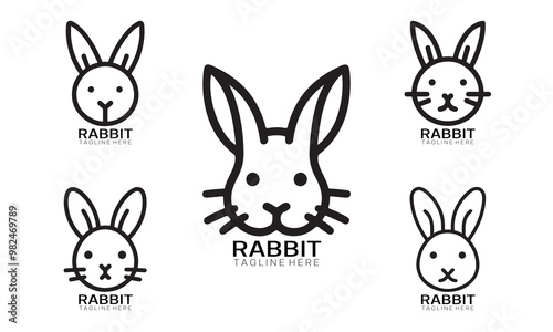 icon set of rabbits