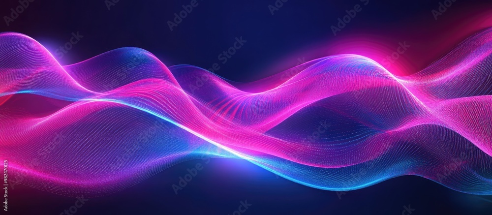 Glowing Waves And Lines On Neon Background Energy And Electricity Glowing Waves And Lines On Neon Background Energy And Electricity