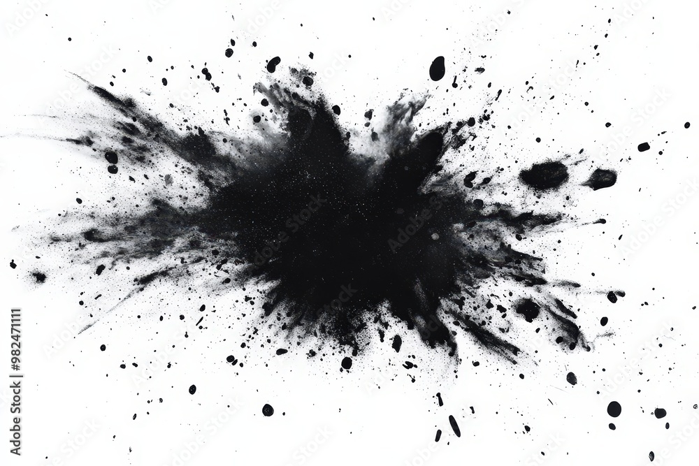 Abstract Black Ink Splash on White Background Abstract Black Ink Splash on White Background