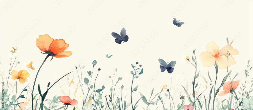 Beautiful Garden Flower Generated With Ai Watercolor Painting Beautiful Garden Flower Generated With Ai Watercolor Painting