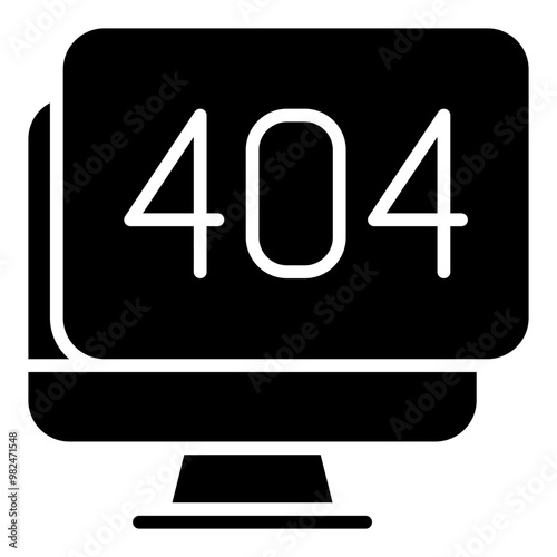 Error 404 glyph icon