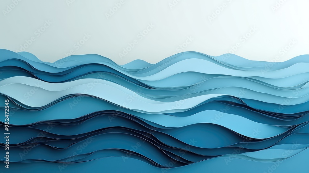 3D Paper Cut Waves Layered Texture Topographic Relief Modern Abstract Background Element 3D Paper Cut Waves Layered Texture Topographic Relief Modern Abstract Background Element