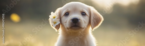 cute little pappy with a flower