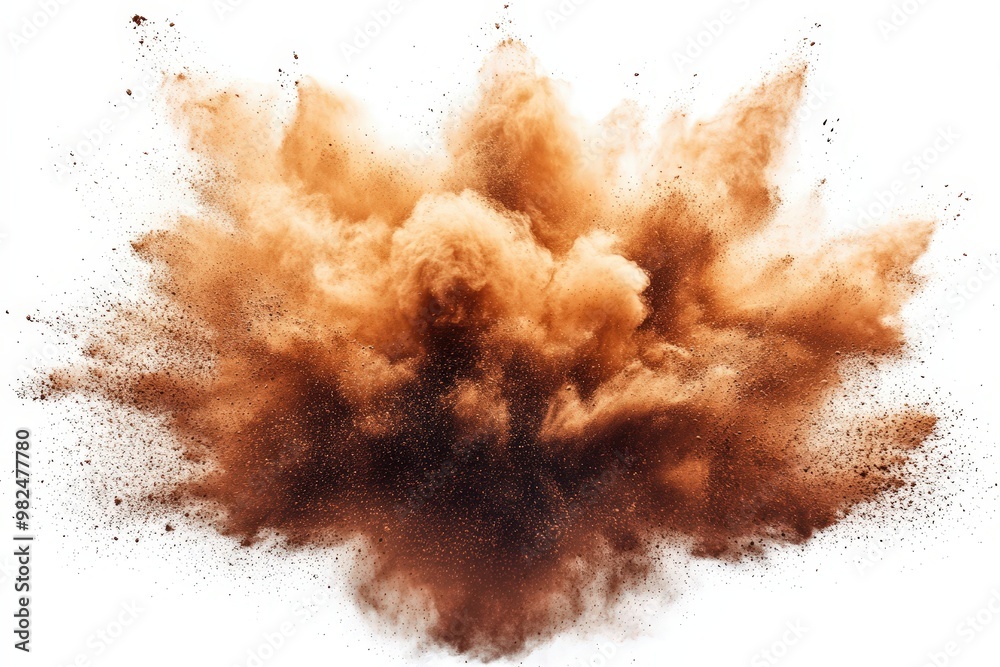 Dust Explosion on White Background Dust Explosion on White Background