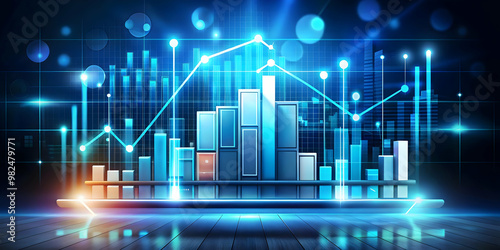 Glowing Abstract Business Tools Art: A Digital Masterpiece Representing Retail Analytics and Marketing Efficiency in Modern Advertisements