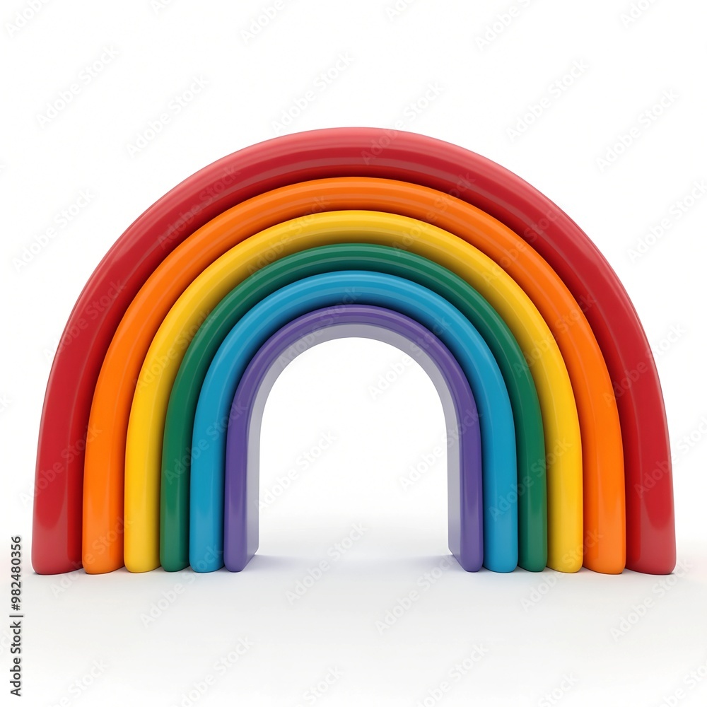 Fototapeta premium Rainbow isolated white background 