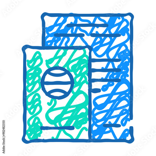 passport and ballot doodle icon sketch vector. passport and ballot sign. isolated symbol illustration