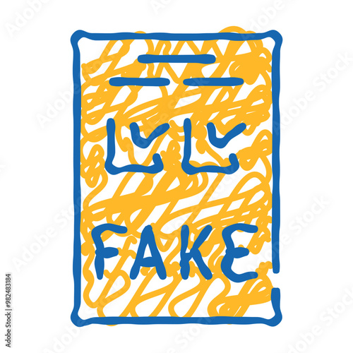 fake choose on ballot doodle icon sketch vector. fake choose on ballot sign. isolated symbol illustration