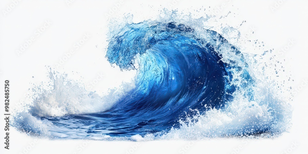 Vibrant Ocean Wave with Splashing Water Effects Vibrant Ocean Wave with Splashing Water Effects