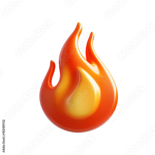 A vibrant orange flame graphic symbolizing heat, energy, and passion, perfect for various creative and branding projects. photo