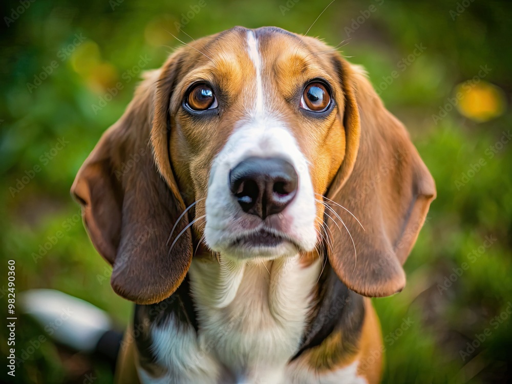 This adorable basset hound beagle mix canine boasts endearing floppy ears and an enchanting expression, gazing directly at the lens with an air of sweet innocence. This adorable basset hound beagle mix canine boasts endearing floppy ears and an enchanting expression, gazing directly at the lens with an air of sweet innocence.