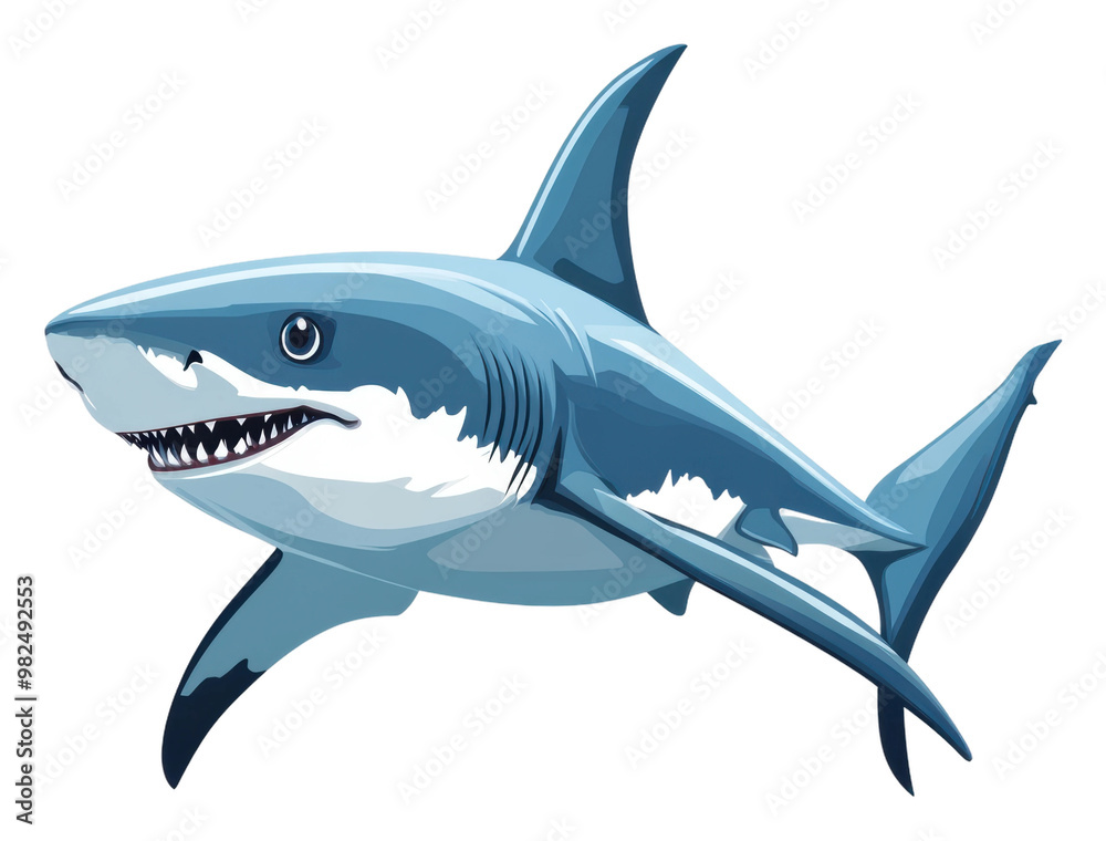 Fototapeta premium PNG Shark swimming in the ocean