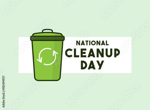 National Cleanup Day. Trash icon. Flat design vector.