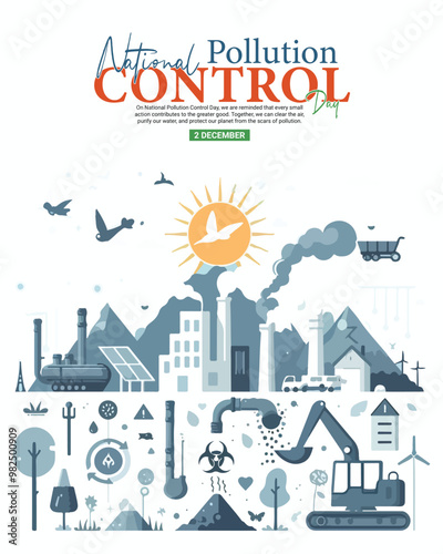National pollution control day social media post with earth banner template