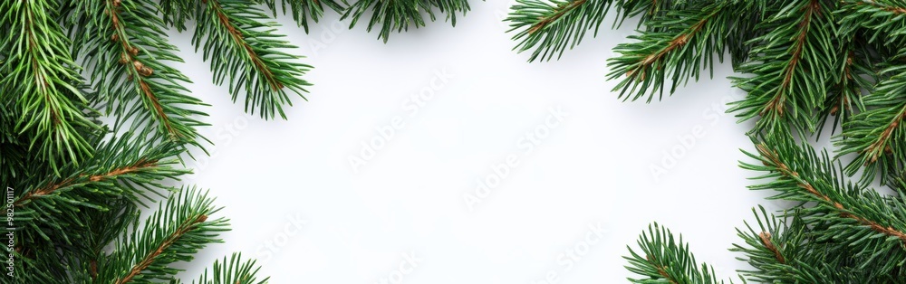 Watercolor Christmas greenery frame with white background Watercolor Christmas greenery frame with white background