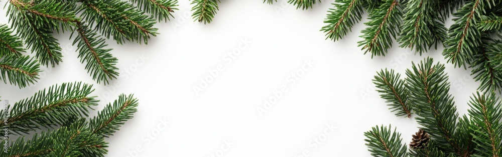 Watercolor Christmas greenery frame with white background Watercolor Christmas greenery frame with white background