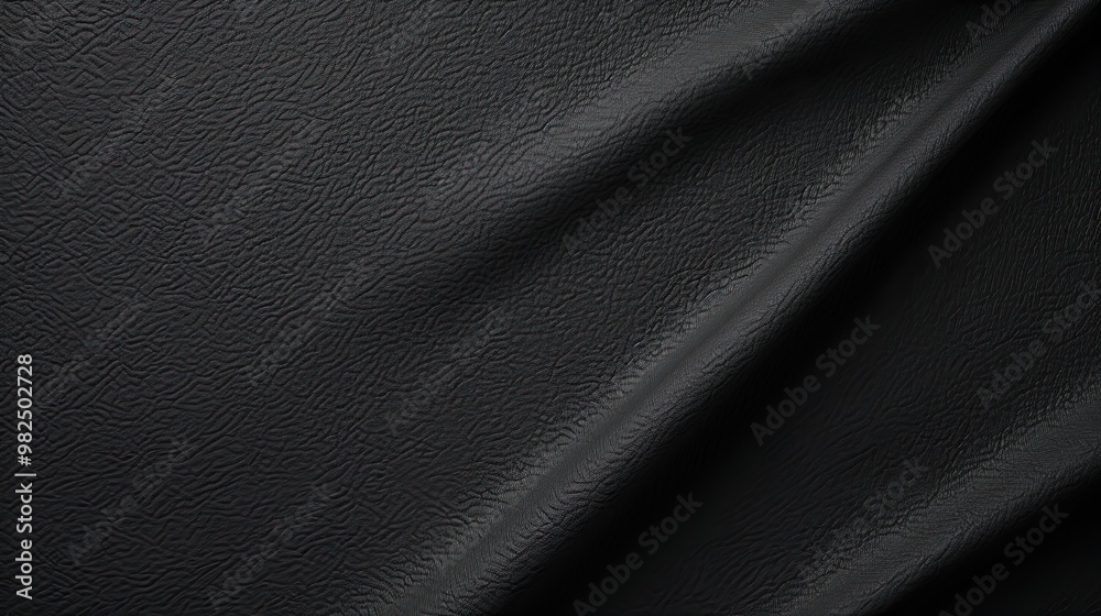Obraz premium Dark Black Background Wallpaper Luxurious Fabric Flowing Elegantly Abstract Presentation Slides Template Pattern Plain Solid Color Beautiful Gradient Illustration with Copy Space 16:9 