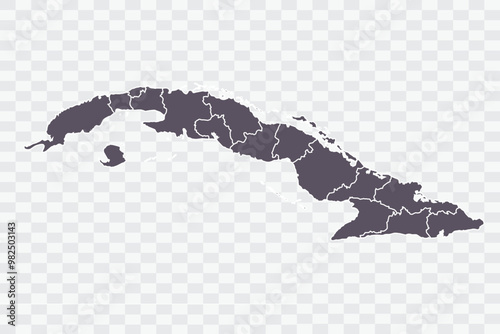 Cuba Map Smoke Color on White Background quality files Png