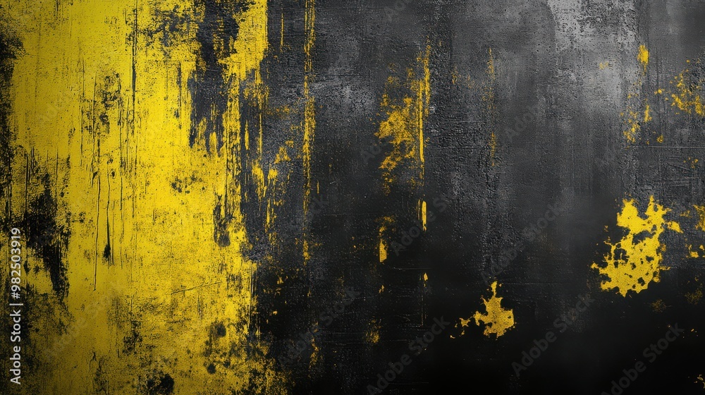Obraz premium Abstract Black and Yellow Backdrop with Rough Edges for Creative Projects