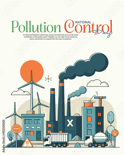 National pollution control day social media post with earth banner template