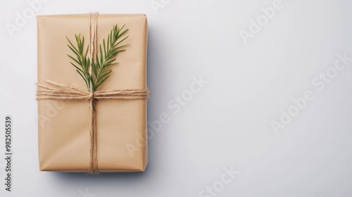 A gift wrapped in ecofriendly paper photo