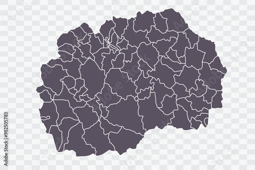 Macedonia Map Smoke Color on White Background quality files Png