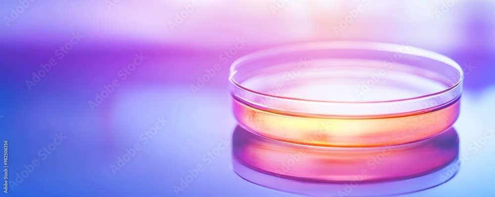 A petri dish glowing under UV light, emphasizing high-tech microbial research A petri dish glowing under UV light, emphasizing high-tech microbial research