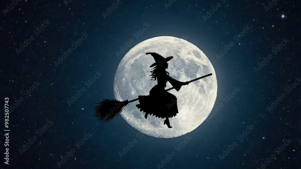 witch flying over the moon witch flying over the moon