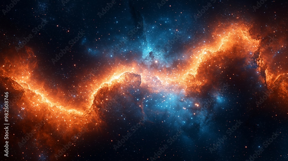 Cosmic Nebula with Stars and Bright Colors in Space Cosmic Nebula with Stars and Bright Colors in Space