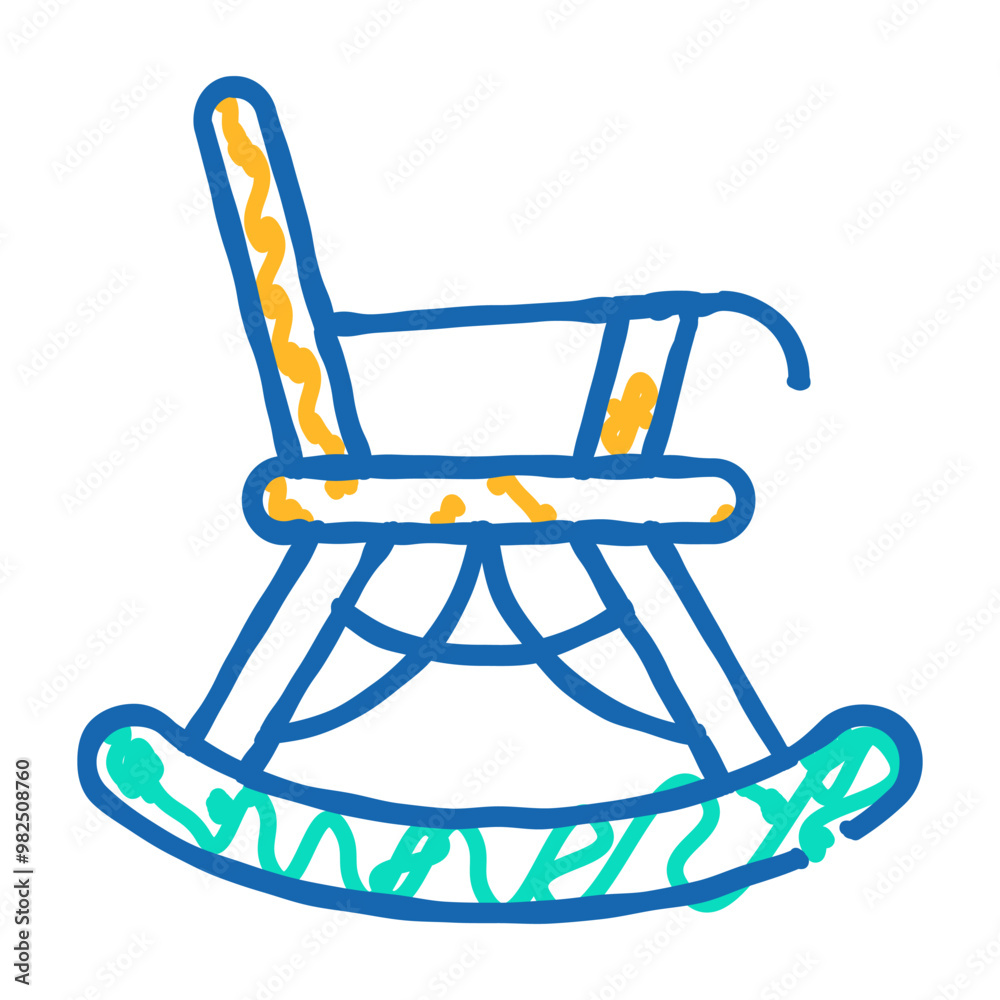 rocking chair doodle icon sketch vector. rocking chair sign. isolated symbol illustration rocking chair doodle icon sketch vector. rocking chair sign. isolated symbol illustration