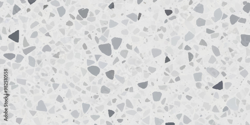 Terrazzo texture. Polished concrete floor and wall pattern. Old terrazzo flooring in seamless patterns texture , polished light gray, black and white stone for background. 