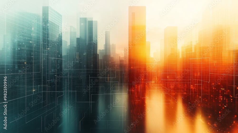 Futuristic Cityscape with Technological Elements Futuristic Cityscape with Technological Elements
