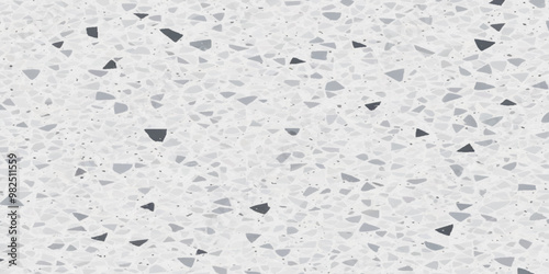 Terrazzo texture. Polished concrete floor and wall pattern. Old terrazzo flooring in seamless patterns texture , polished light gray, black and white stone for background. 