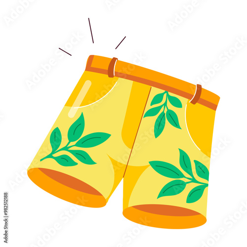 A flat style sticker of shorts 

