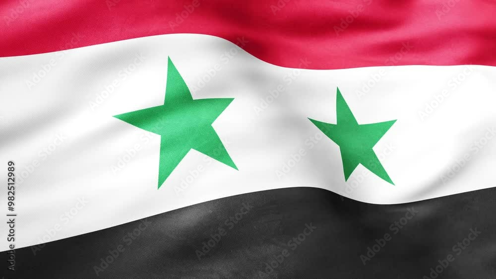 Flag of Syria Animation Stock Video - Syrian Flag Waving in Loop and Fabric Textured - 4K Flag of Syria Animation Stock Video - Syrian Flag Waving in Loop and Fabric Textured - 4K