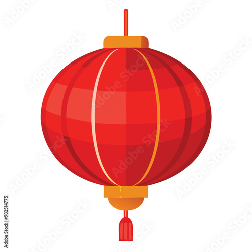 Red Chinese lantern vector illustration for decoration
