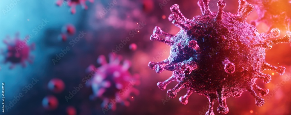 Conceptual virus interacting with human cells, shown as colorful data points merging together in a minimal design Conceptual virus interacting with human cells, shown as colorful data points merging together in a minimal design
