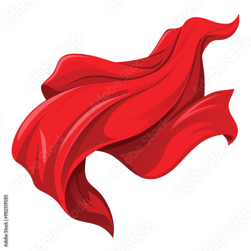 Silk flying vector illustration isolated on a white background