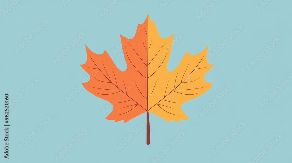 A simple, flat design of a maple leaf, perfect for nature-themed artwork. A simple, flat design of a maple leaf, perfect for nature-themed artwork.