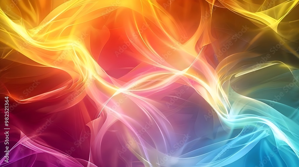 Naklejka premium Vibrant Abstract Swirling Light Waves