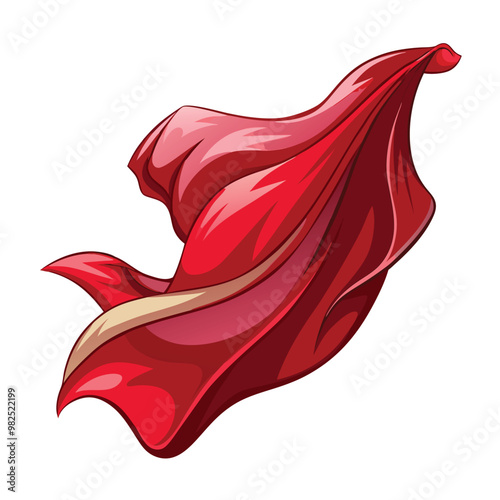 Silk flying vector illustration isolated on a white background